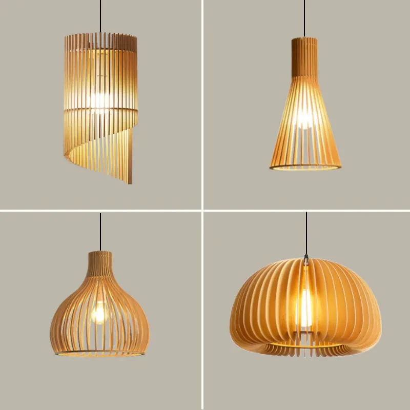 Artisan Wooden Hanging Lamp for Dining, Lounge, and Hospitality