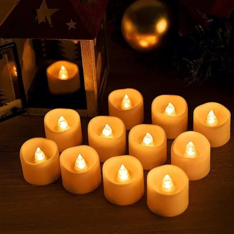 Flameless LED Tea Light Candles 12-Piece Flashing Decorative Set
