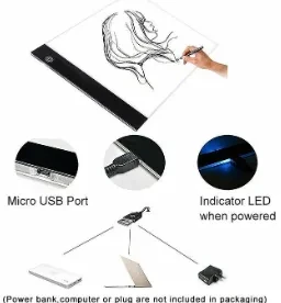 A4 LED Cartoon Transparent Drawing Board with Three-Speed Dimming