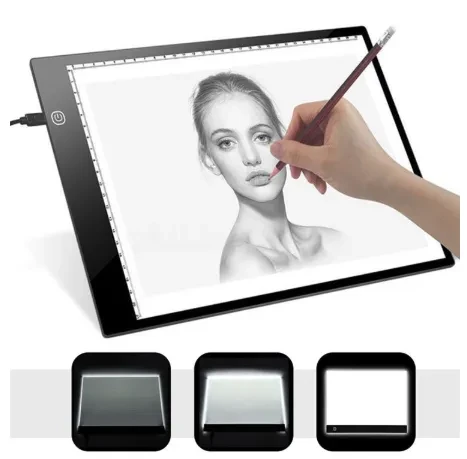 A4 LED Cartoon Transparent Drawing Board with Three-Speed Dimming