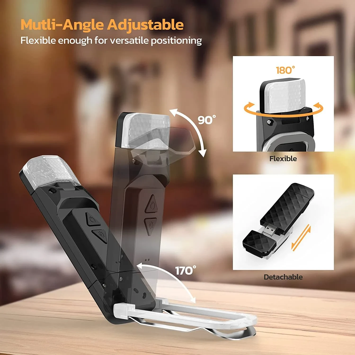 Mini Rechargeable Desktop Task Light for Home and Office Use