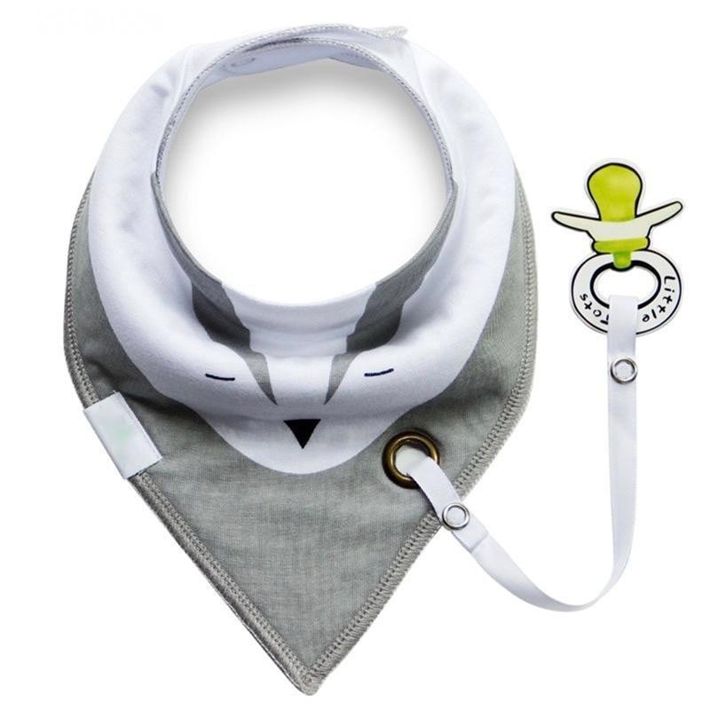 Baby Bib with Pacifier Clip
