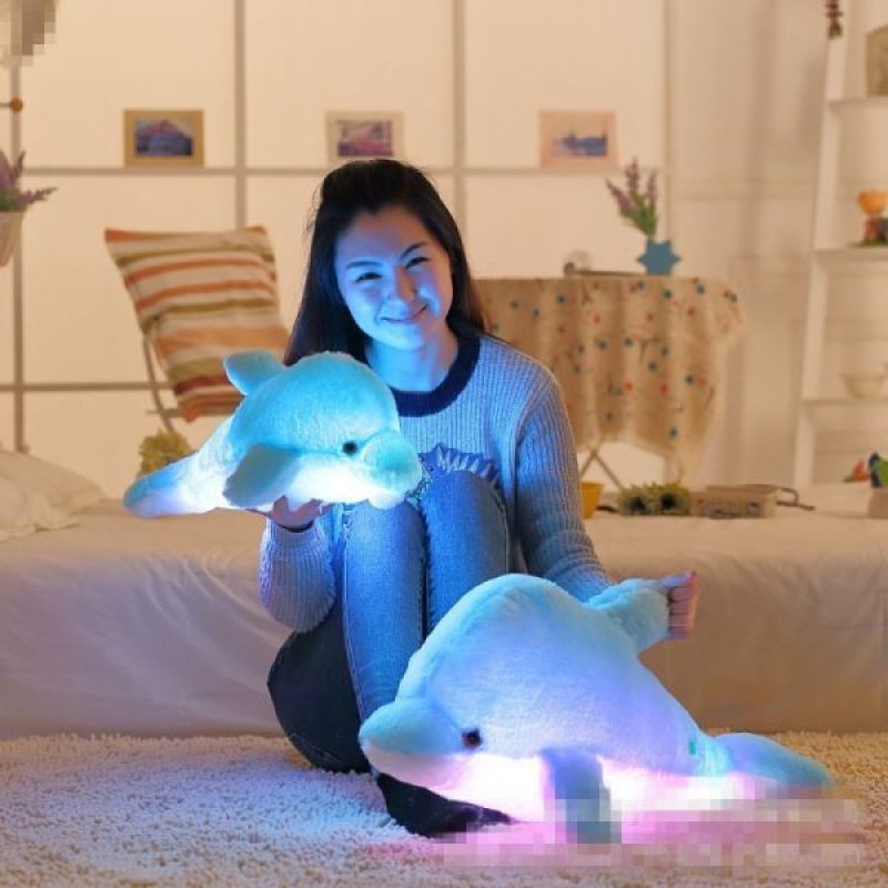 Colorful Glowing Dolphin Plush Toy