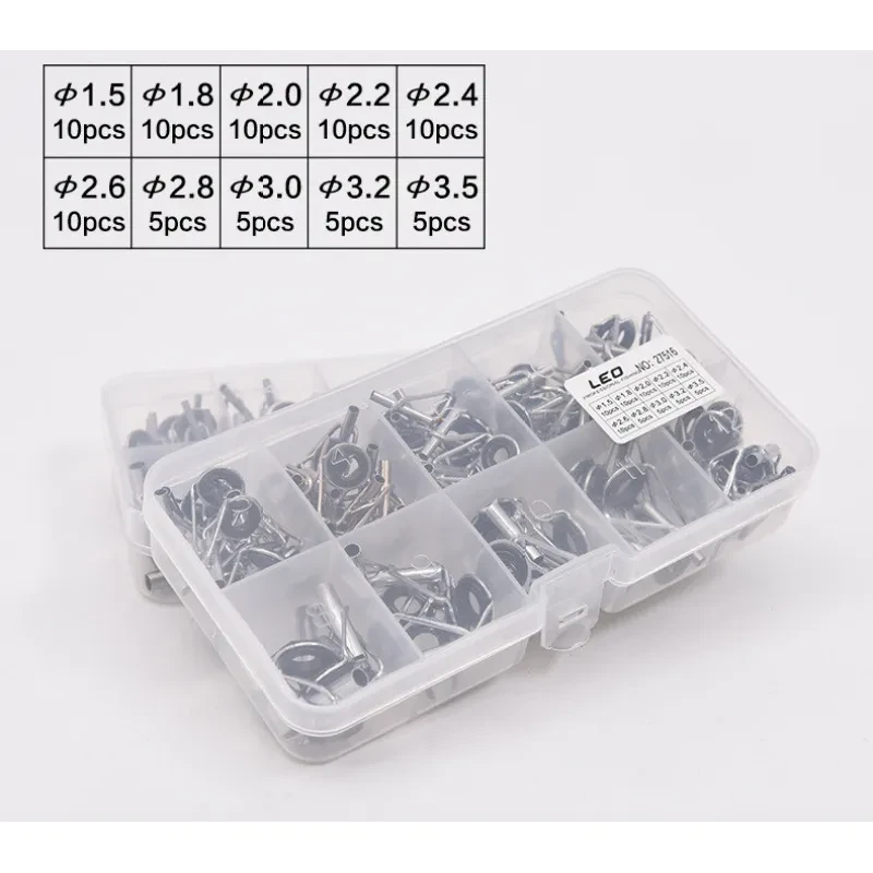 Stainless Steel Fishing Rod Guide Ring Set with Ceramic Inserts