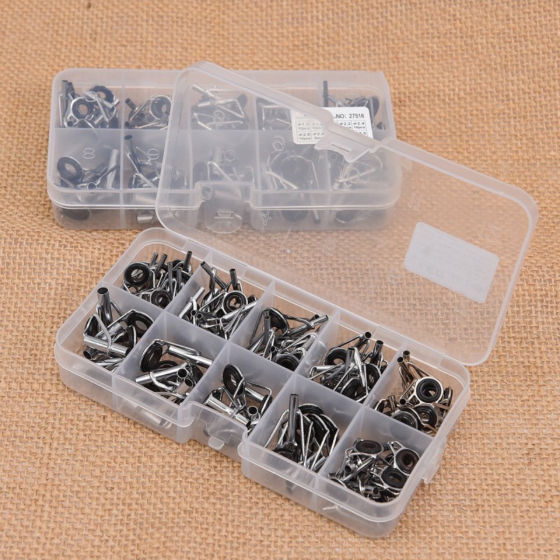Stainless Steel Fishing Rod Guide Ring Set with Ceramic Inserts