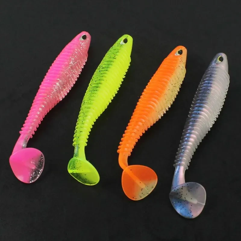 Luya T-Tail Soft Fish Bait with Crank Lead Head