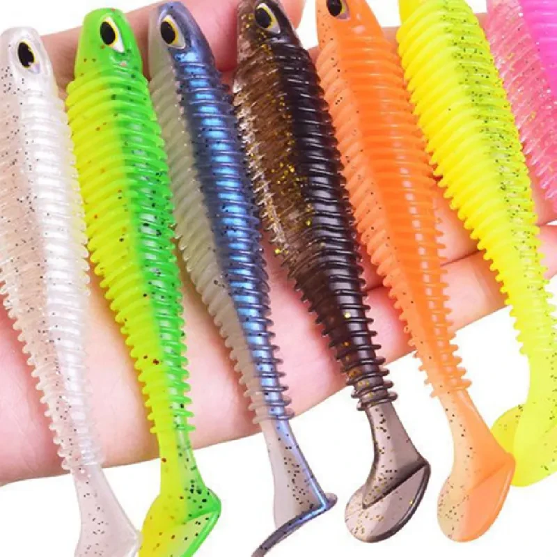 Luya T-Tail Soft Fish Bait with Crank Lead Head