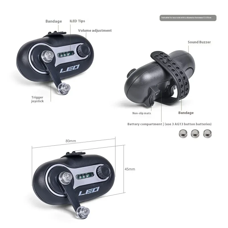 High Sensitivity Automatic Night Fishing Rod Alarm with LED Signal Induction