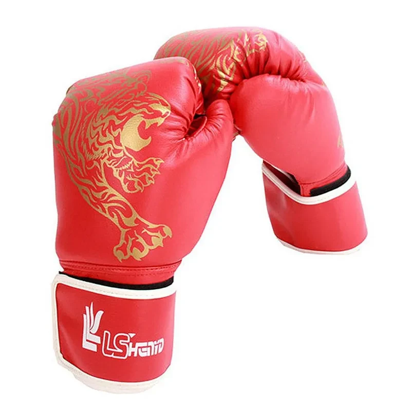 Flame Tiger Boxing Gloves – Durable PU Leather Boxing Training Gloves for Comfort and Protection