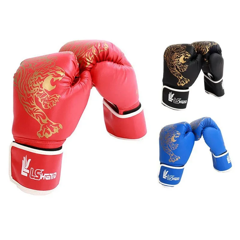Flame Tiger Boxing Gloves – Durable PU Leather Boxing Training Gloves for Comfort and Protection