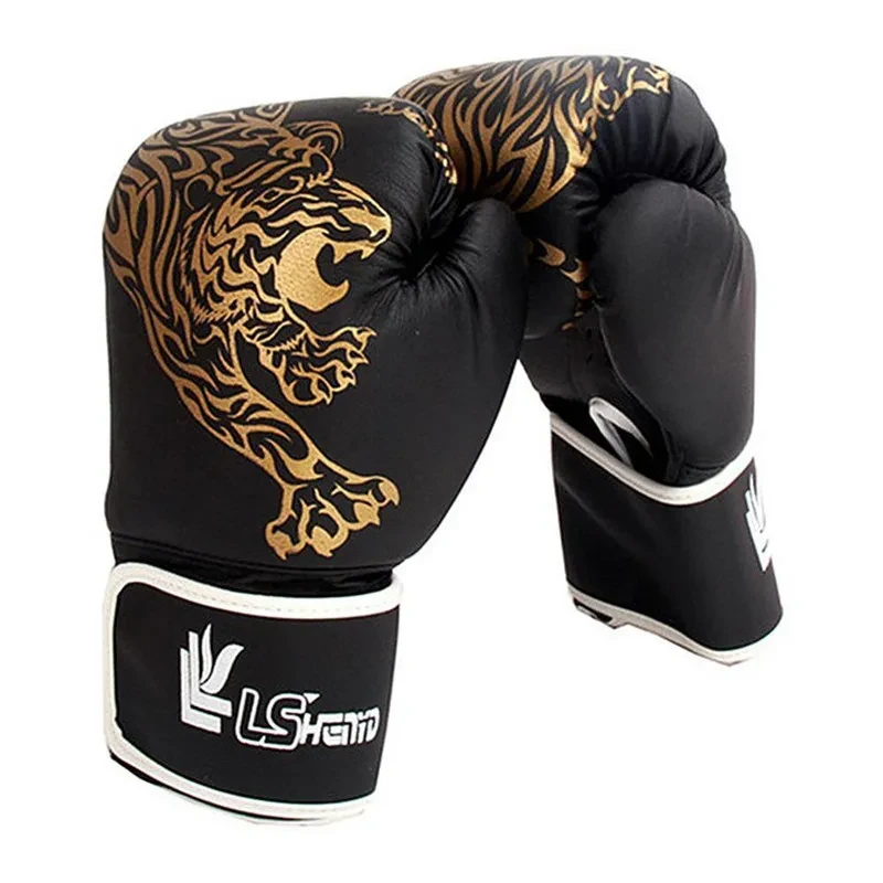 Flame Tiger Boxing Gloves – Durable PU Leather Boxing Training Gloves for Comfort and Protection