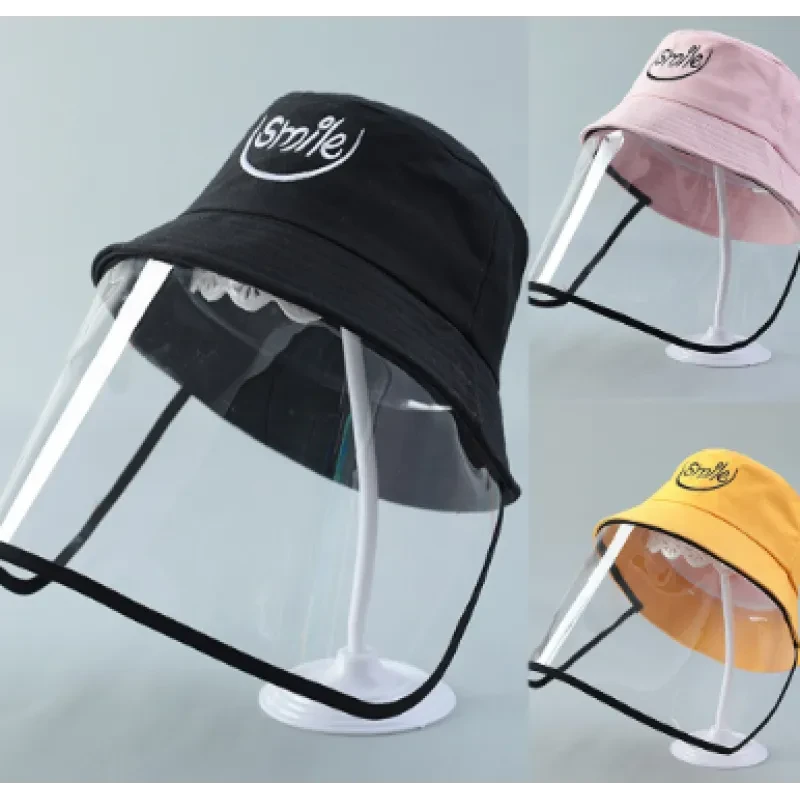 Anti-Spitting Protective Hat for Kids – Dustproof Transparent Face Shield Fisherman Cap for Boys & Girls