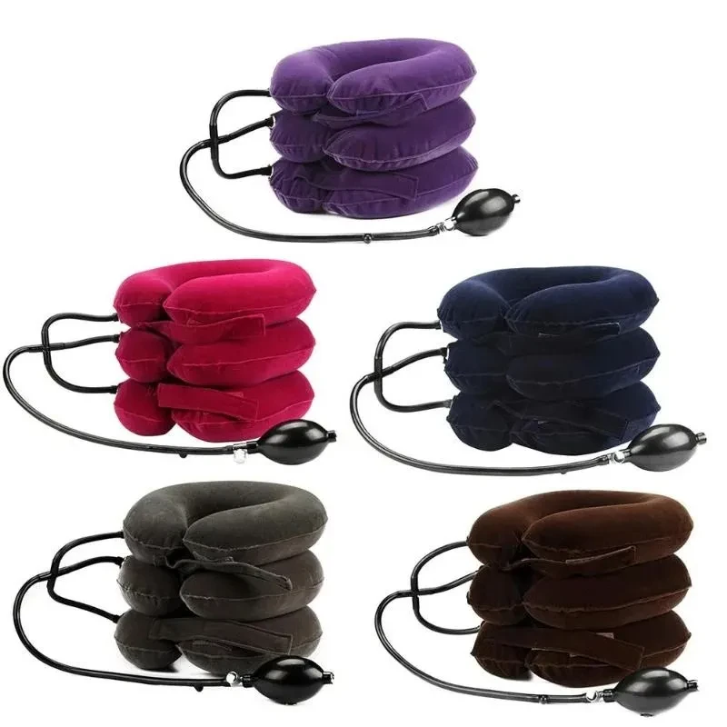 Portable Three-Layer Cervical Traction Device – Adjustable Neck Stretcher for Pain Relief, Home Use & Travel