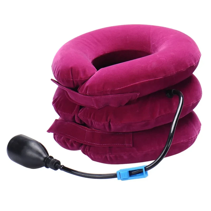 Portable Three-Layer Cervical Traction Device – Adjustable Neck Stretcher for Pain Relief, Home Use & Travel