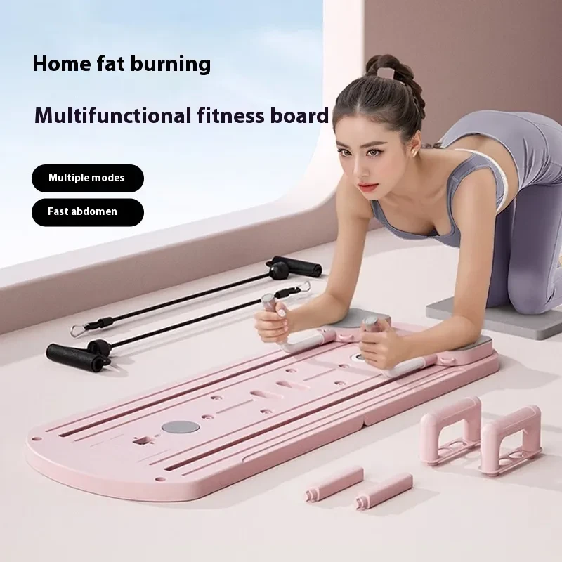 Pilates Board with Resistance Bands – Portable Full-Body Exercise Board for Home Gym, Yoga & Flexibility Training