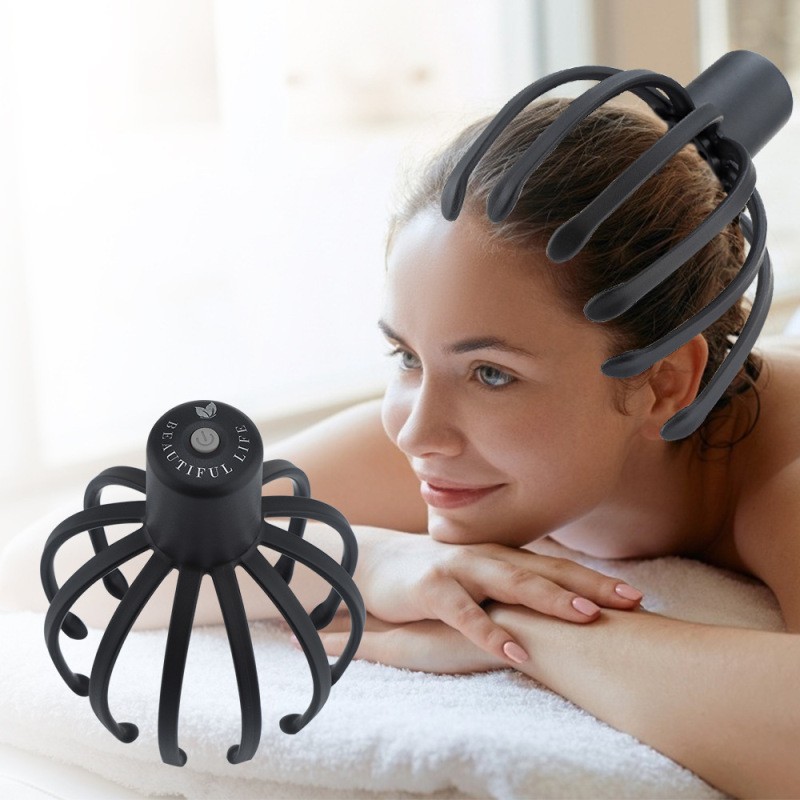 Octopus Electric Head Massage Tingler – Rechargeable Multi-Claw Vibrating Scalp Massager for Relaxation & Stress Relief