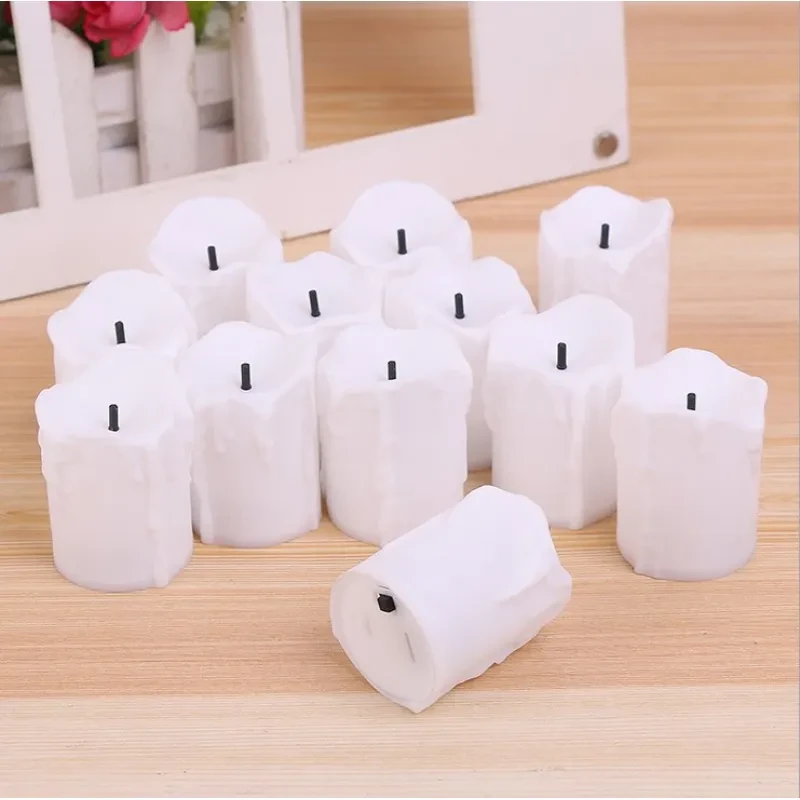 Flameless LED Tealight Candles – 12-Pack Waterproof Battery-Operated Dripping Candle Lights for Weddings & Events
