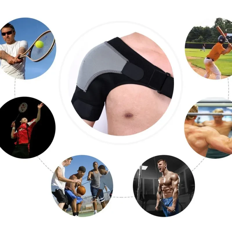 Adjustable Compression Shoulder Brace with Ice/Heat Pack Pocket – Support for Tendonitis, Sprains, Bursitis & Rotator Cuff Injury – Left & Right Shoulder