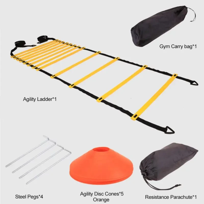 Speed & Agility Ladder Training Set with Resistance Parachute – Athletic Coordination Trainer for Football, Running, Sports
