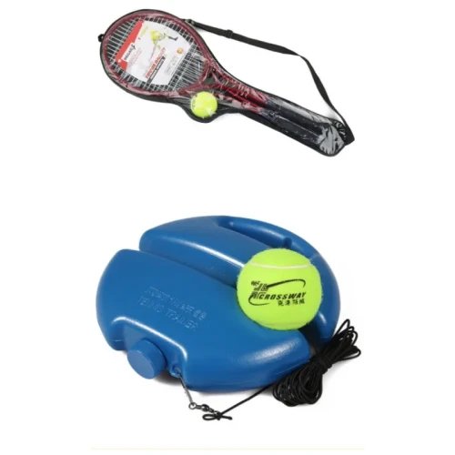 Portable Tennis Trainer Rebound Ball Set with Non-Slip Base & Tennis Racket – Tennis Training Device with Rope