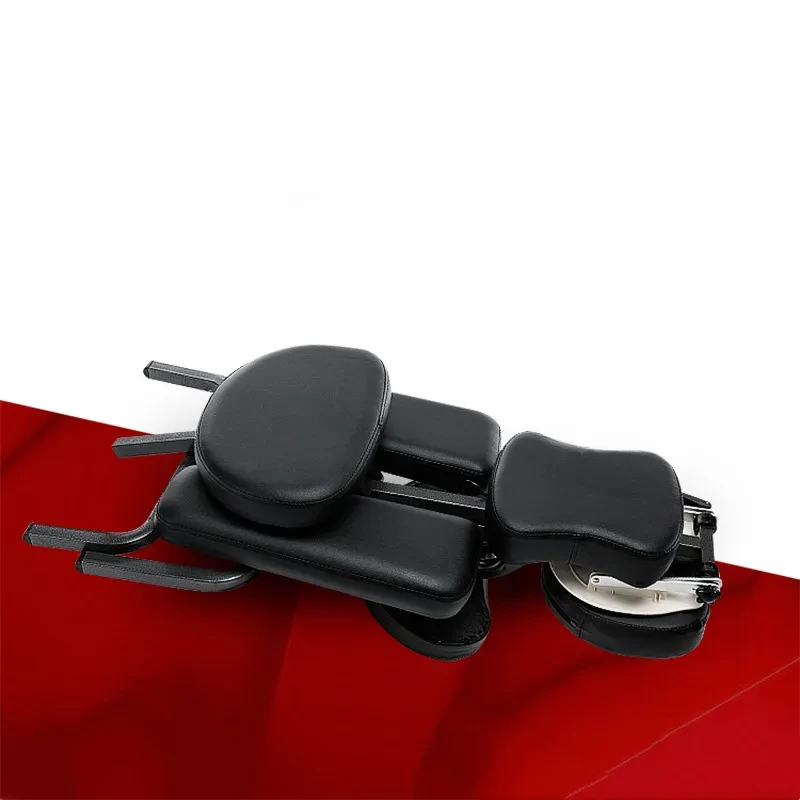 Portable Folding Tattoo & Massage Chair – Adjustable Wooden Steel Chair with PVC Leather & Storage Bag