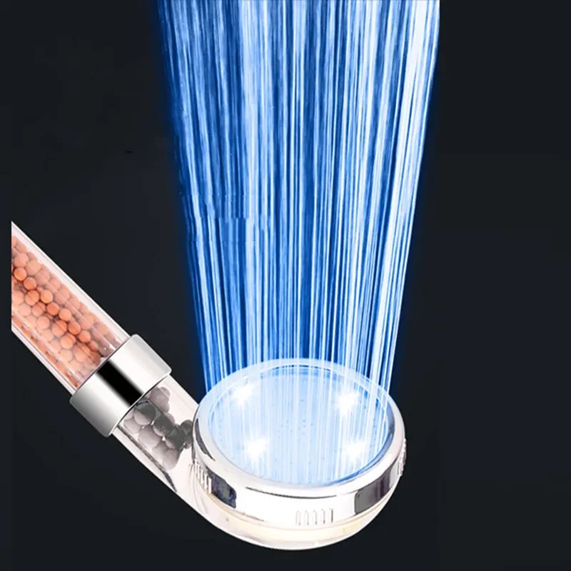 LED Colour Changing Handheld Shower Head with Temperature Control & Built-in Filter – Modern ABS Nozzle
