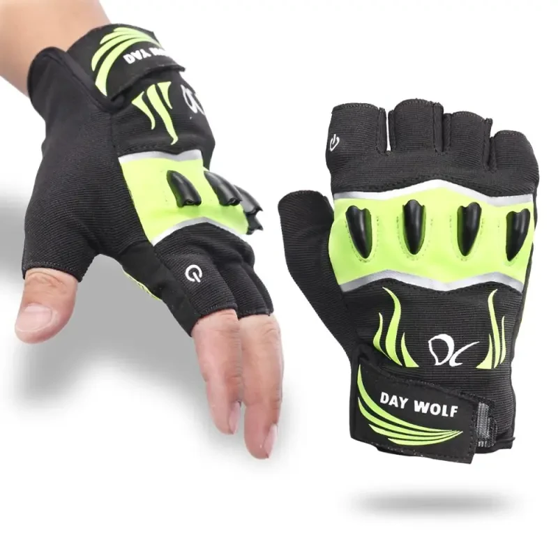 Fingerless Outdoor Sports Bike Lighting Gloves – Non-Slip Half Finger Cycling Gloves for Men & Women