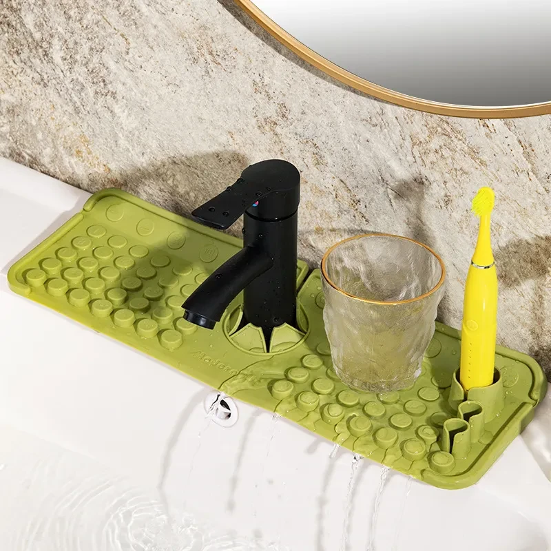 Silicone Faucet Draining Pad – Sink Splash Guard for Kitchen & Bathroom Taps