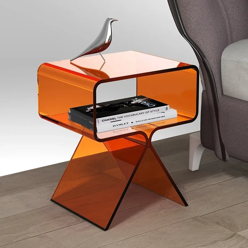Minimalist Transparent Acrylic Side Table – Modern Sofa & Tea Table for Living Room