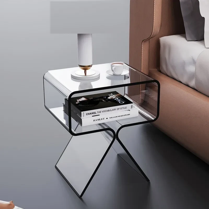 Minimalist Transparent Acrylic Side Table – Modern Sofa & Tea Table for Living Room