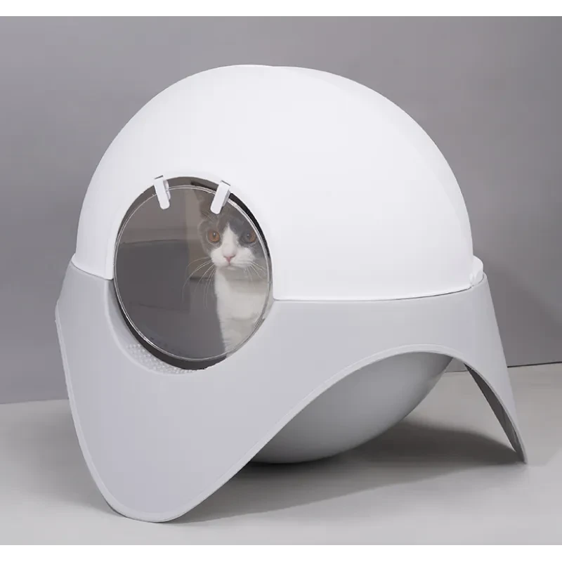 Fully Enclosed Cat Litter Box – Large UFO Space Capsule Cat Toilet with Odour Control