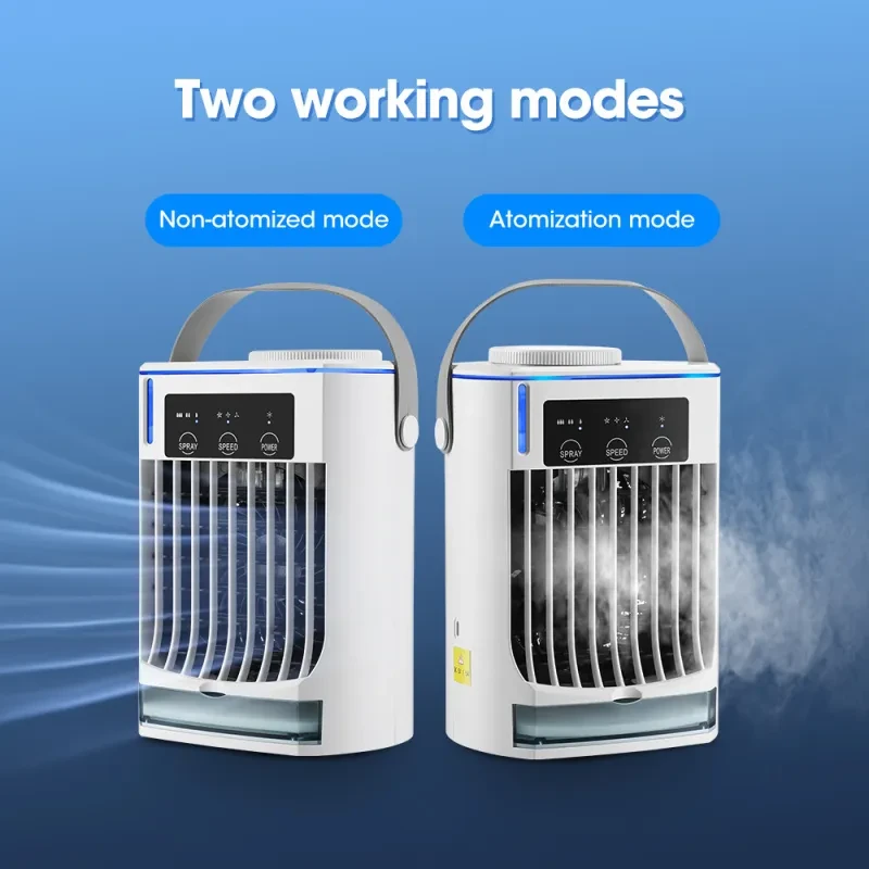 Portable Mini Air Conditioner – USB Air Cooler & Humidifier with 3-Speed Cooling Fan for Home & Office