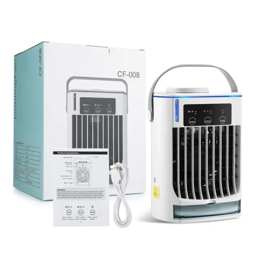 Portable Mini Air Conditioner – USB Air Cooler & Humidifier with 3-Speed Cooling Fan for Home & Office