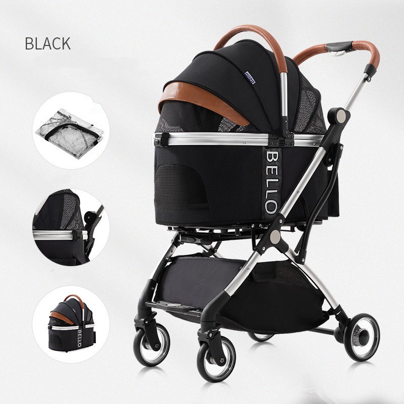 Dog Walking Pet Stroller – Four-Wheel Folding Pet Cart