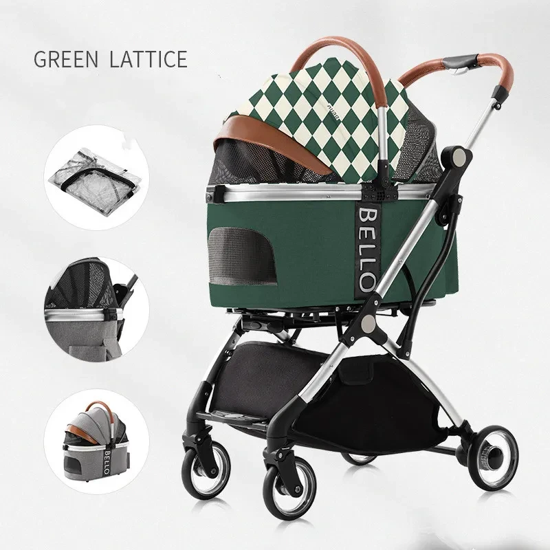Dog Walking Pet Stroller – Four-Wheel Folding Pet Cart