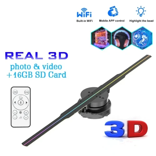 3D Holographic Projector – Stereo Rotating Naked Eye Display with Suspension Effect
